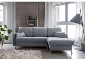 Colțar extensibil cu șezlong pe partea dreaptă Miuform Scandic Lagom, gri deschis