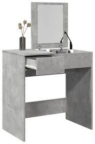 vidaXL Masă de toaletă cu oglindă, gri beton, 73x46,5x120 cm