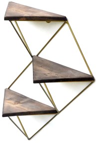 Raft de perete decorativ Duvelo 18 (nuc + auriu) . Promo -6%. 1093669