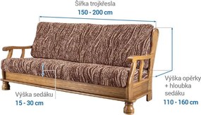 Gaico Huse bielastice UNIVERSO NOU dungi maro 3fotoliu cu manere de lemn (l. 150 - 200 cm)