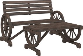 vidaXL Set mobilier de grădină, 2 piese, lemn masiv de brad