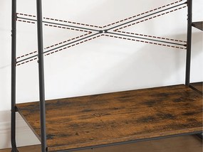Suport pentru haine cu rafturi TAYLOR 160x120 cm, maro rustic