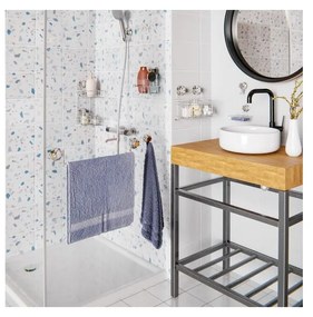 Raft pentru baie argintiu de colț autoadeziv din metal Bestlock Bath – Compactor