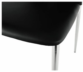 Scaun, negru / alb, piele ecologică / crom, SIGNA