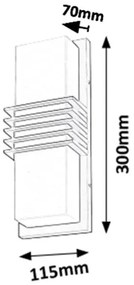 Aplică LED de exterior ROCK LED/12W/230V IP44 800lm 4000K Rabalux 8940