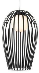 Lampă suspendată de design neagră cu opal - Angela