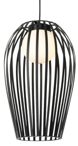 Lampă suspendată de design neagră cu opal - Angela