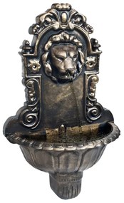 vidaXL Fântână de perete cu design cap de leu, bronz