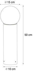 Lampă de podea exterioară neagră cu sticlă opal 50 cm IP44 - Huma