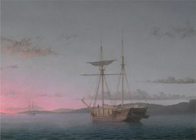Tablou - Fitz Henry Lane, Lumber Schooners at Evening on Penobscot Bay, reproducere (70x50 cm)