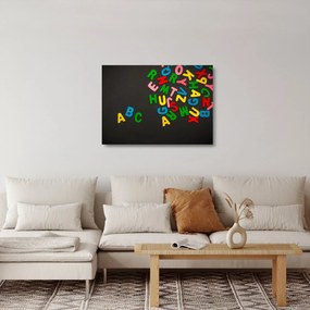 Tablou pe sticlă - litere colorate (70x50 cm)