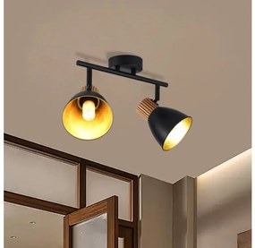 Brilagi - Spot ODENSE 2xE14/10W/230V lemn de cauciuc/negru