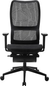 Scaun ergonomic Layne, cotiere 3D, suport picioare, Full Mesh, Negru