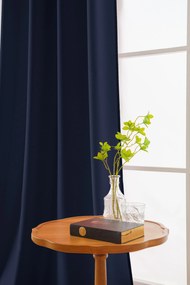 Draperie albastru inchis OXFORD 140x250 cm Agatat: Inele metalice