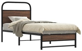 vidaXL Cadru pat fără saltea, stejar maro 75x190 cm lemn prelucrat