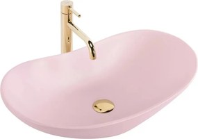 Lavoar pe blat Rea Royal oval 61.5 cm Powder Pink roz mat