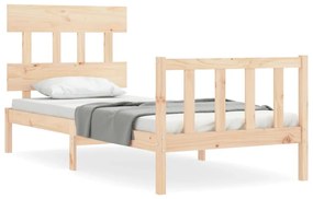3193301 vidaXL Cadru de pat cu tăblie single, lemn masiv