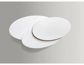 Aplica de perete LED ambientala CLOVER OVAL alba