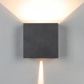 Aplica perete exterior moderna neagra patrata 3000k Davos M