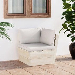 3063350 vidaXL Canapea de grădină din paleți, colțar, cu perne, lemn molid