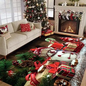 Covor decorativ Craciun, dreptunghiular, antiderapant, 120x180 cm, CCD112
