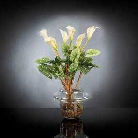 Aranjament floral design LUX ALFEO CALLA TRIS alb
