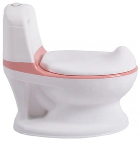 Olita premium pentru copii NOVOKIDS™ Atlantic seat, Cu sunete, Vas detasabil, Plastic non toxic, Suport hartie igienica, Roz cu Alb
