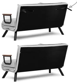 Canapea extensibilă QIRA, 2 locuri, gri