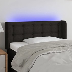 3123662 vidaXL Tăblie de pat cu LED, negru, 103x16x78/88 cm, textil