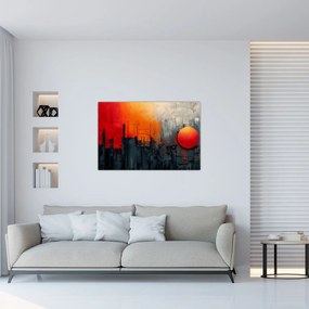 Tablou - Pictura abstractă a orașului (90x60 cm)