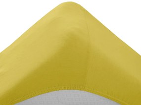 Cearsaf Jersey pentru patut copii galben 60x120 cm