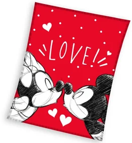 Pătură pentru copii Mickey și Minnie Mouse Love ,130 x 160 cm