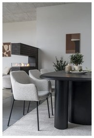 Scaun de sufragerie alb cu cotiere tapițat Melilla – House Nordic