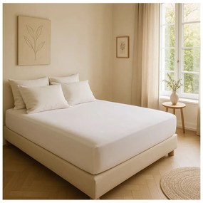 Cearceaf alb din bumbac ranforcé cu elastic 200x140 cm Ranforce – Mila Home Luxury