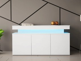 Dulap Lesteralo 3D 160 (Alb + lucios Alb) (cu iluminat LED). 1105936