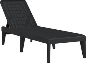 vidaXL Șezlong, antracit, 186x60x29 cm, PP