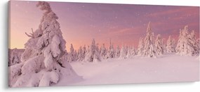 Tablou - Copaci sub așternut de zăpadă (120x50 cm)