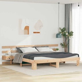 vidaXL Cadru de pat cu sertar Maro 180 x 200 cm Lemn masiv
