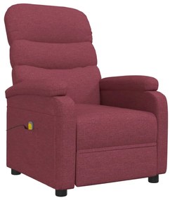 321229 vidaXL Fotoliu de masaj, roșu vin, material textil