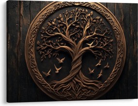 Tablou – Arborele vieții din lemn (70x50 cm)