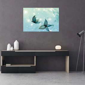 Tablou - Fluturi albaștri (90x60 cm)