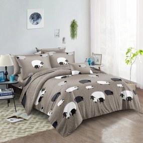 Lenjerie de pat din microfibra Culoare maro, DAINA Dimensiune lenjerie de pat: 2 buc 70 x 90 cm | 200 x 220 cm