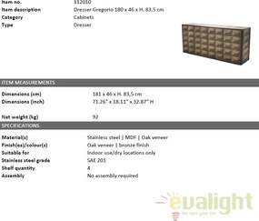 Comoda design LUX din furnir de stejar Gregorio 112010 HZ