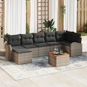 vidaXL Set de canapele pentru grădină 8 pcs Gri Rattan poli