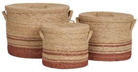 Budoni coșuri, iarbă de mare, natural/maro 3dpcs