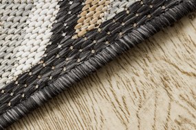 Covor SISAL COOPER Aztec, Etno, Zigzag 22218 ecru / negru