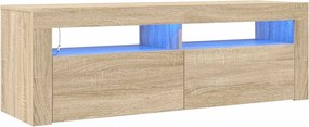 vidaXL Comodă TV cu lumini LED, stejar sonoma, 120x35x40 cm