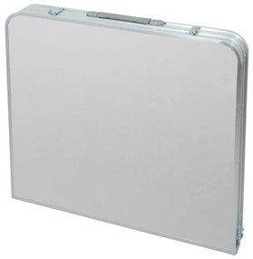 Masă camping pliabilă + 4 scaune alb/crom