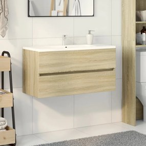 vidaXL Dulap de chiuvetă, stejar sonoma, 90x38,5x45 cm, PAL