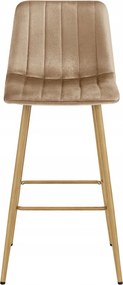 Scaun de bar POZZA VELVET, maro deschis
